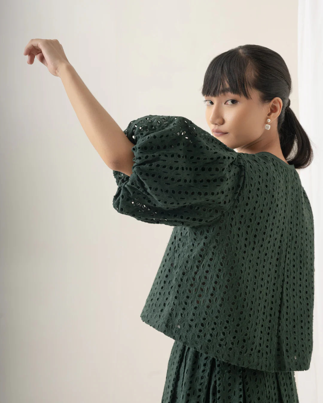 Forest Green Hakoba Co-Ord Set