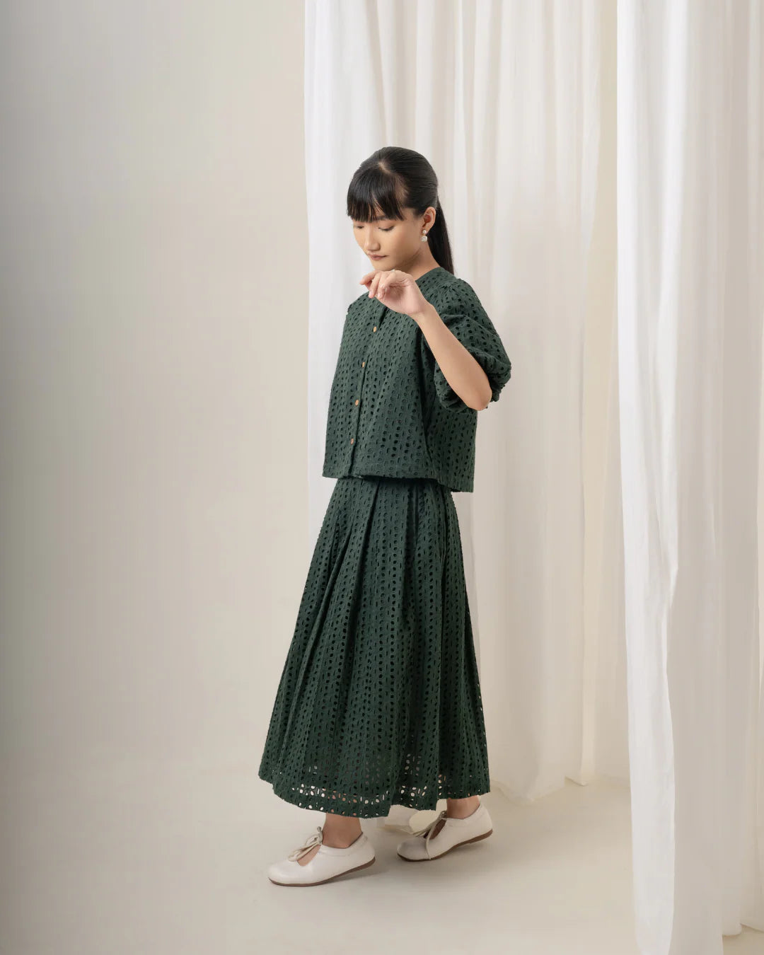 Forest Green Hakoba Co-Ord Set