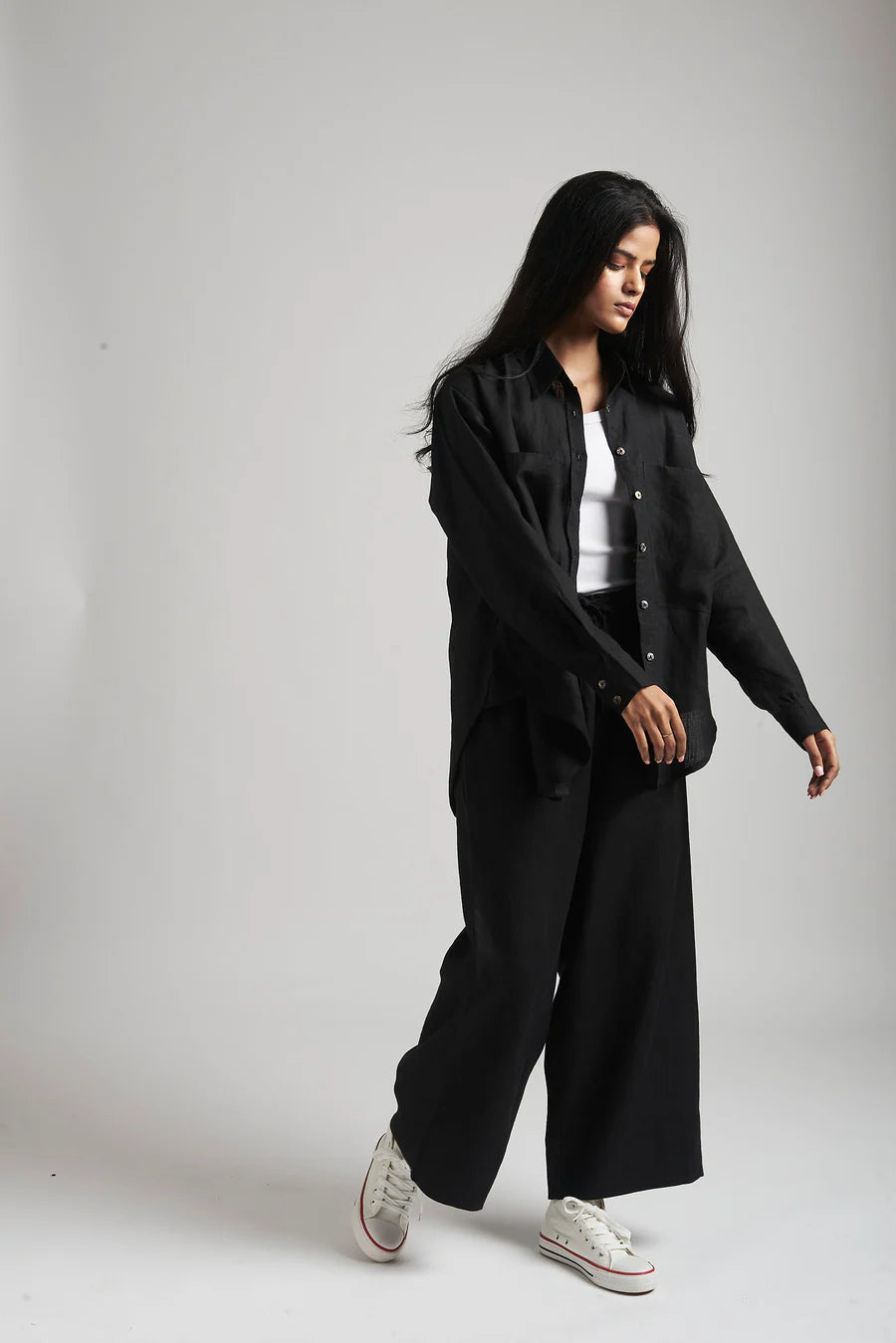 Black Linen Comfort Set