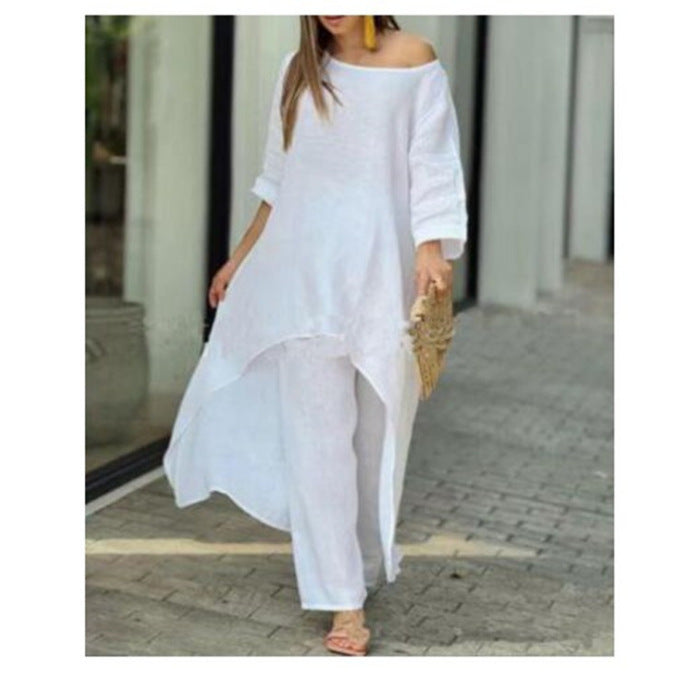 Chic Cotton-Linen Two-Piece Set