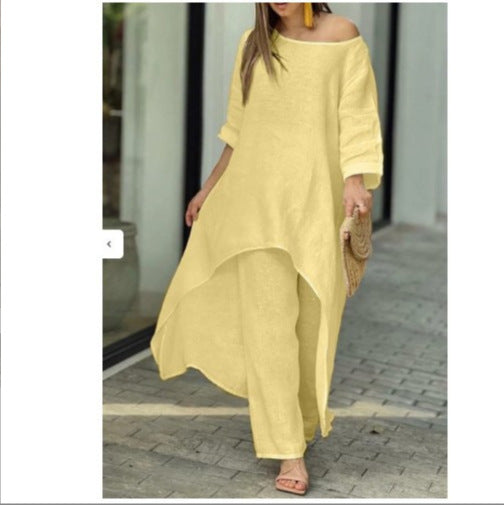 Chic Cotton-Linen Two-Piece Set