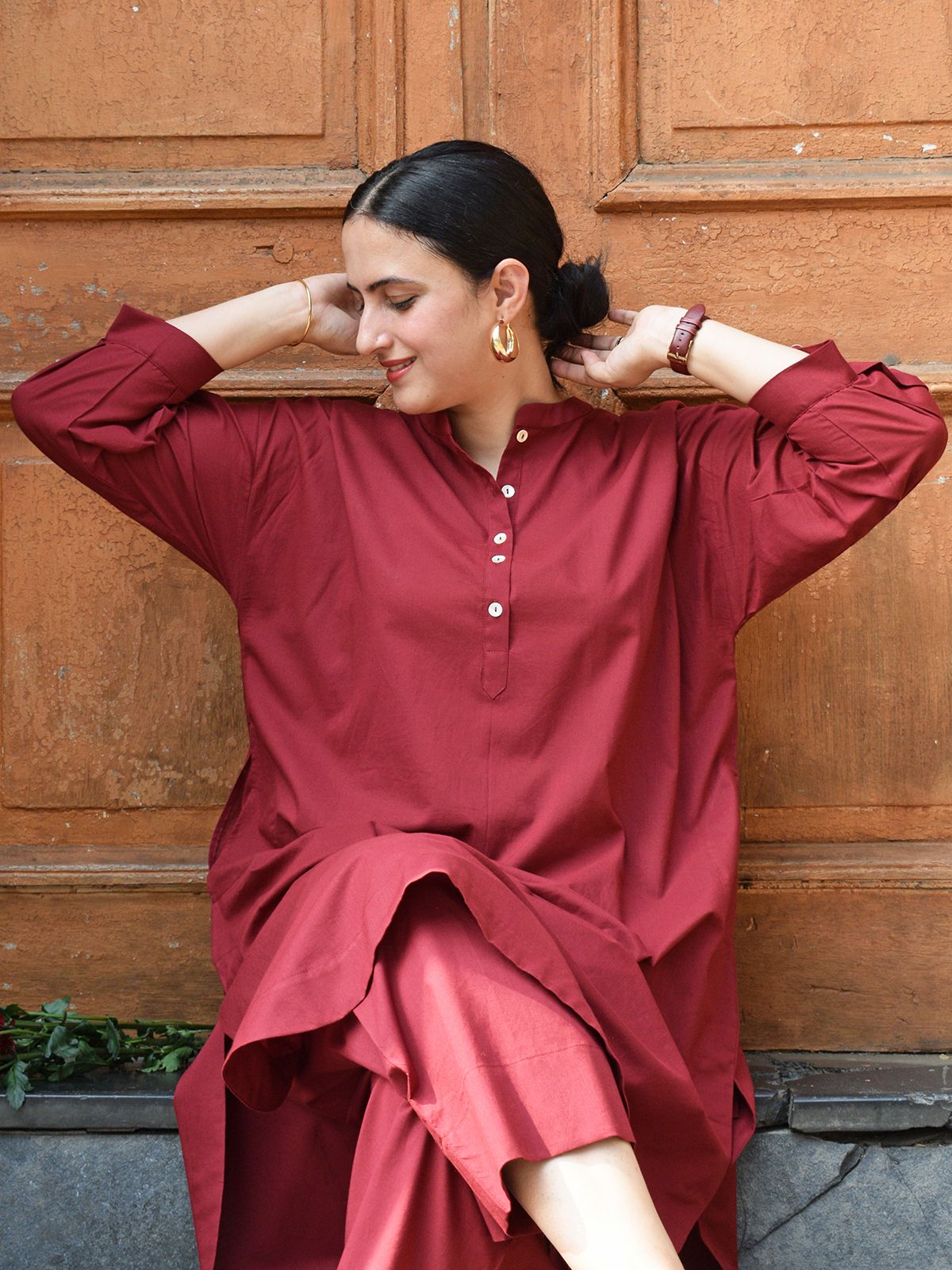 Stylish Maroon Comfort Set