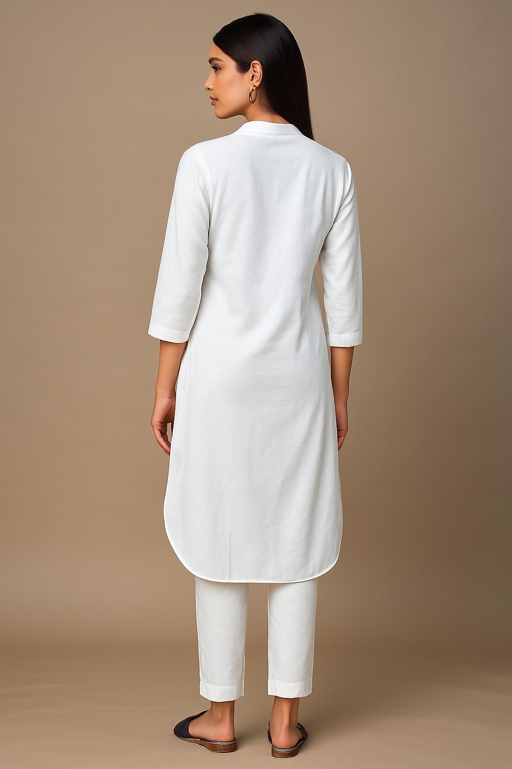 Vanilla Linen Kurta Set