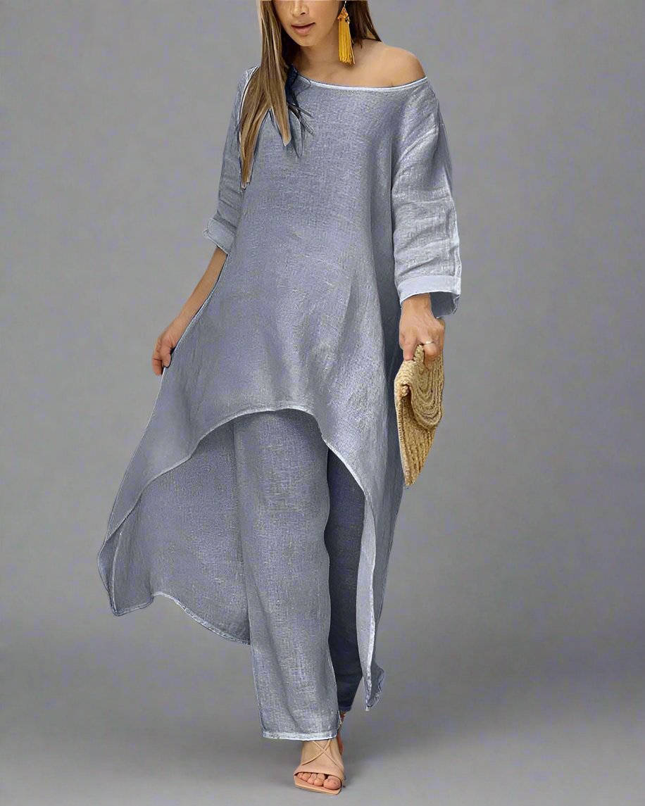 Chic Cotton-Linen Two-Piece Set