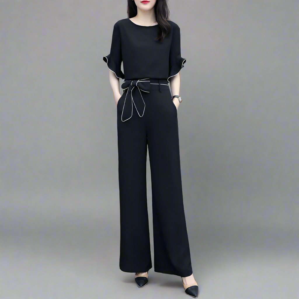 Chic Summer Wideleg Pant Suit