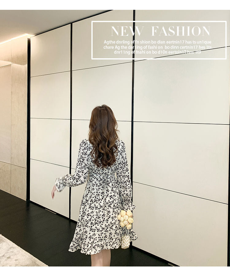 Chiffon V-Neck Midi Dress