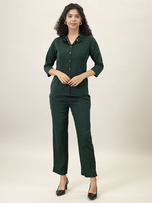 Midnight Emerald Co-Ord Ensemble