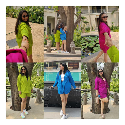 COTTON TWO-PIECE SHORTS AND SHIRT SET