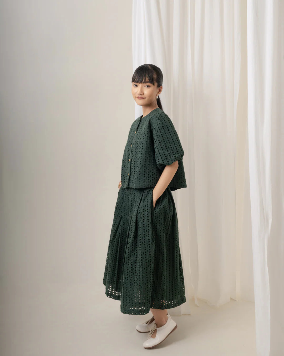Forest Green Hakoba Co-Ord Set