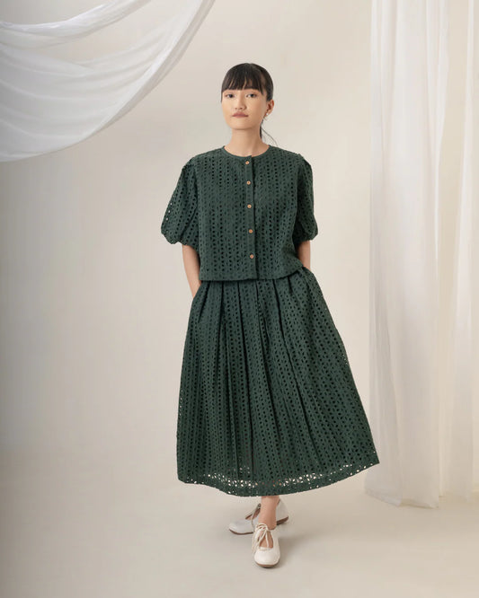 Forest Green Hakoba Co-Ord Set