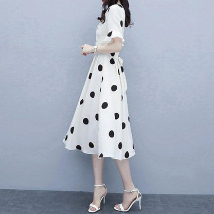 Korean Plus Size Polka Dot Dress
