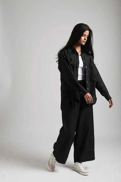 Black Linen Comfort Set