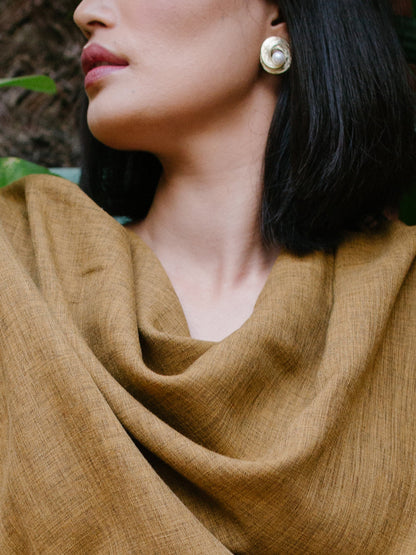 Chic Mustard Cowl Top