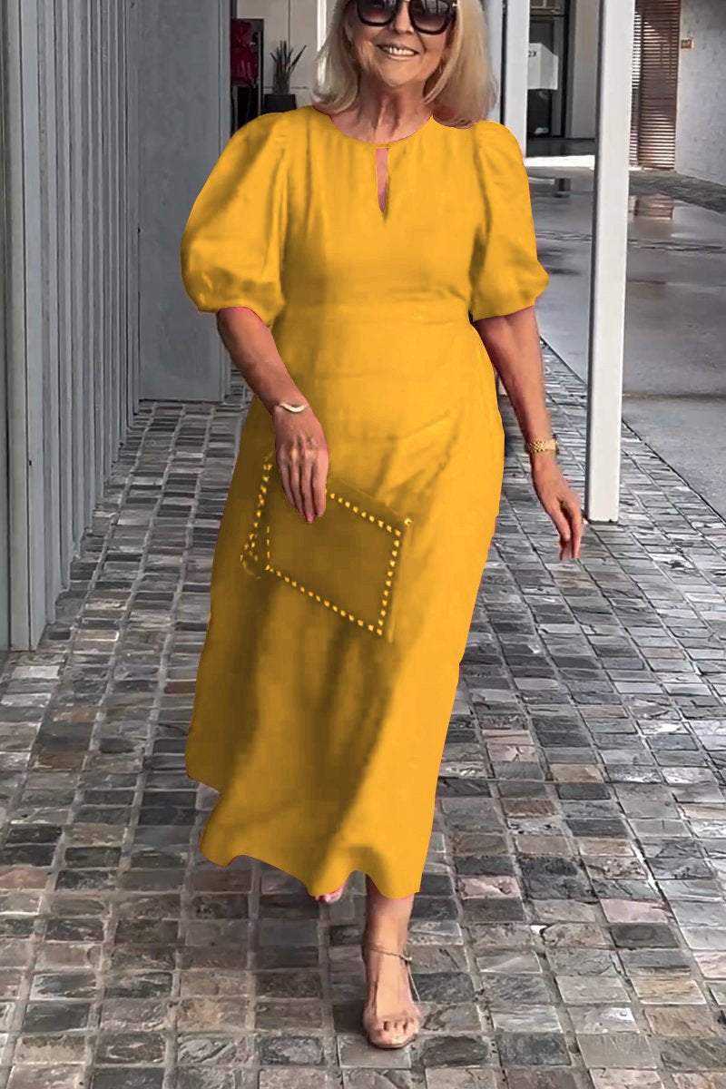 Eco Cotton Linen Midi Dress