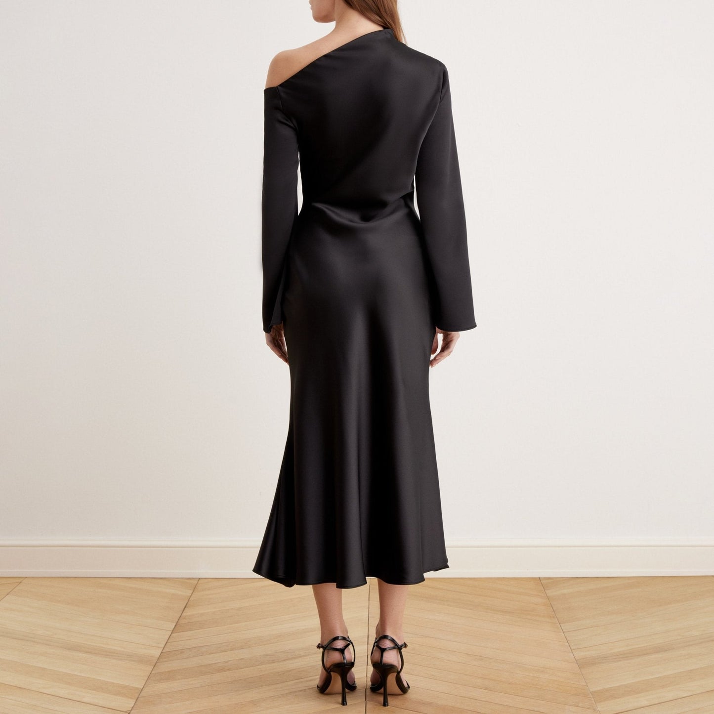 Elegant Satin Off-Shoulder Dress