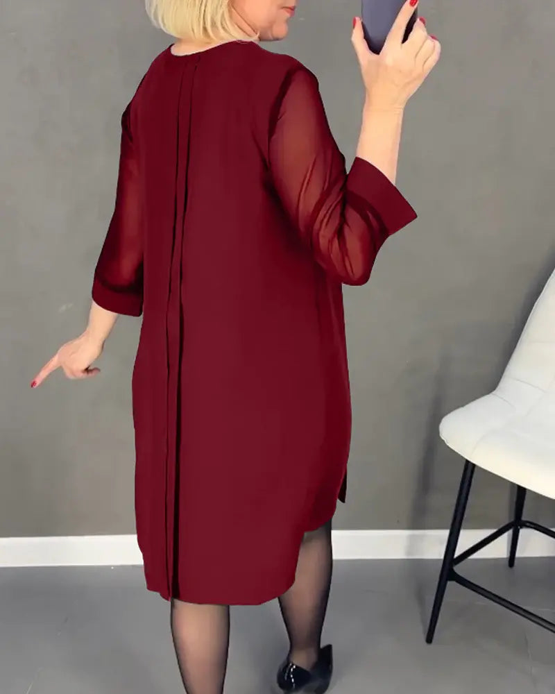 Elegant Mid-Sleeve Dress