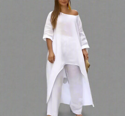 Off-Shoulder Elegant Suit Set