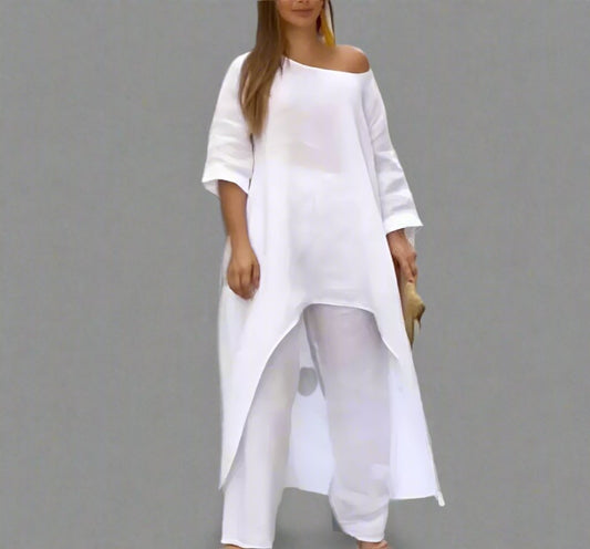 Off-Shoulder Elegant Suit Set