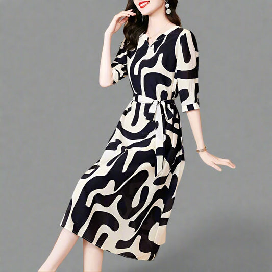 Elegant Parisian Midi Dress