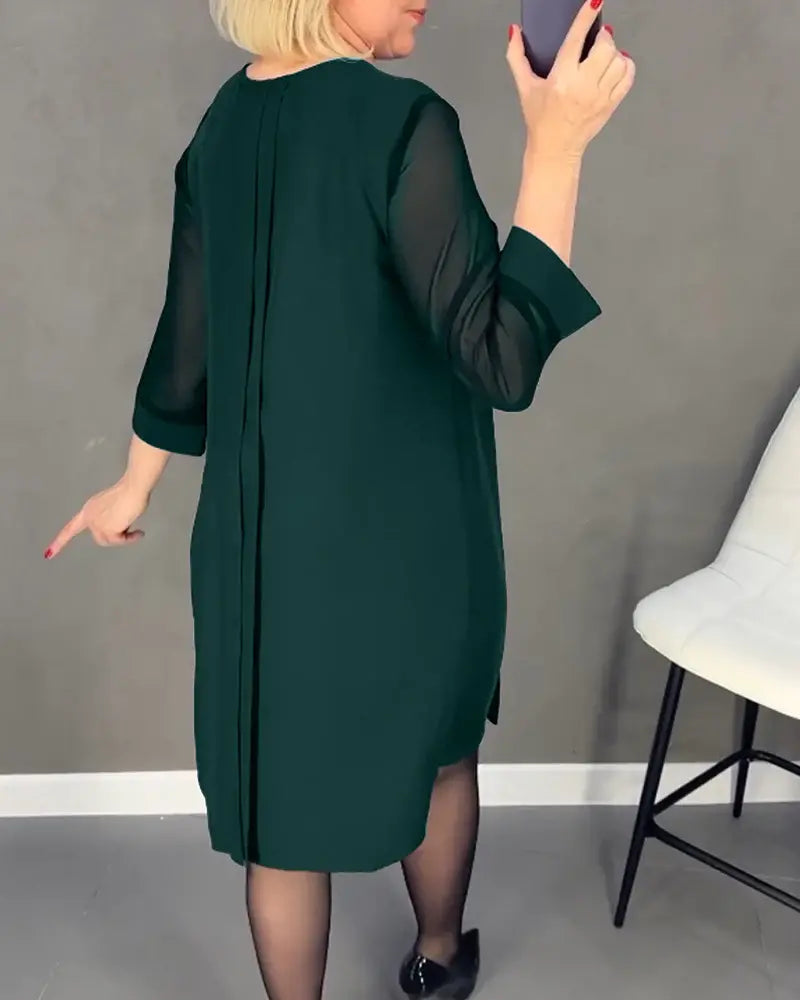Elegant Mid-Sleeve Dress
