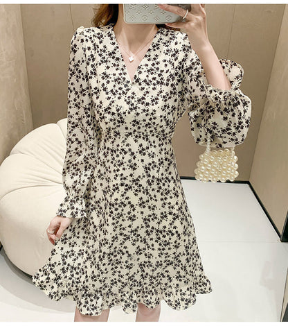 Chiffon V-Neck Midi Dress