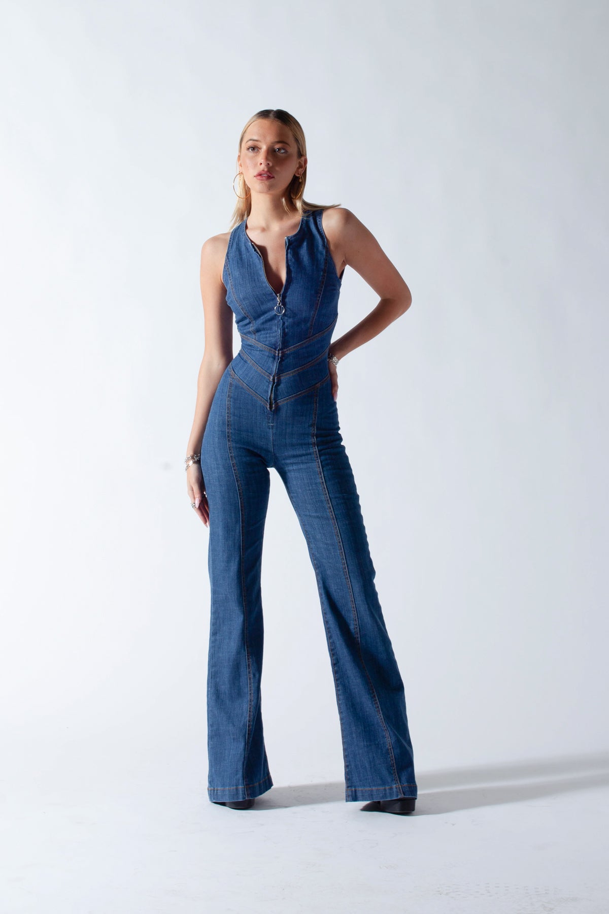 Sleek Women's PU Leather Wide-Leg Jumpsuit