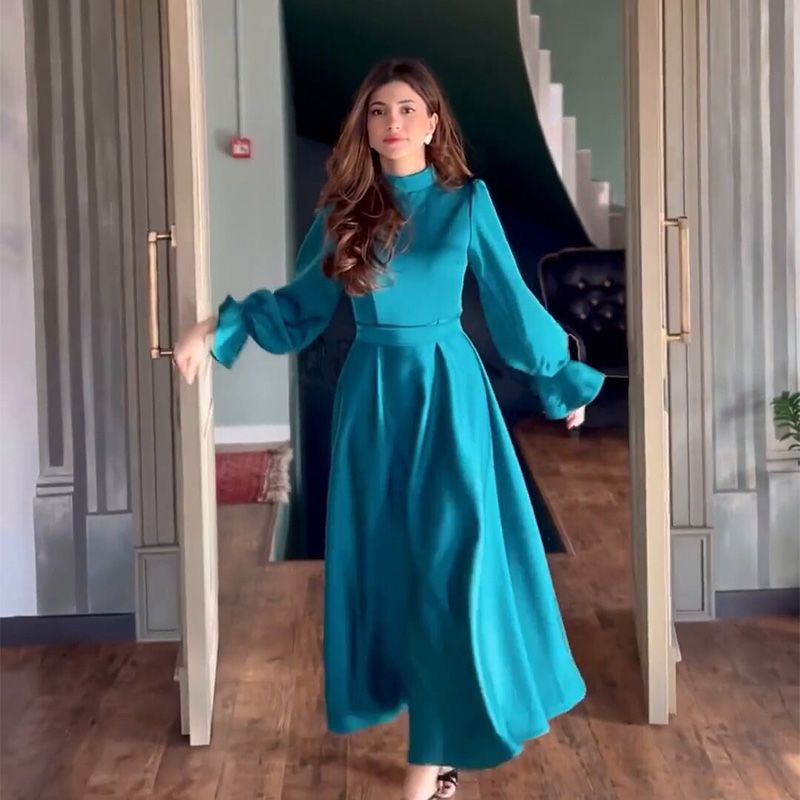 Elegant Ruffled Hepburn Dress