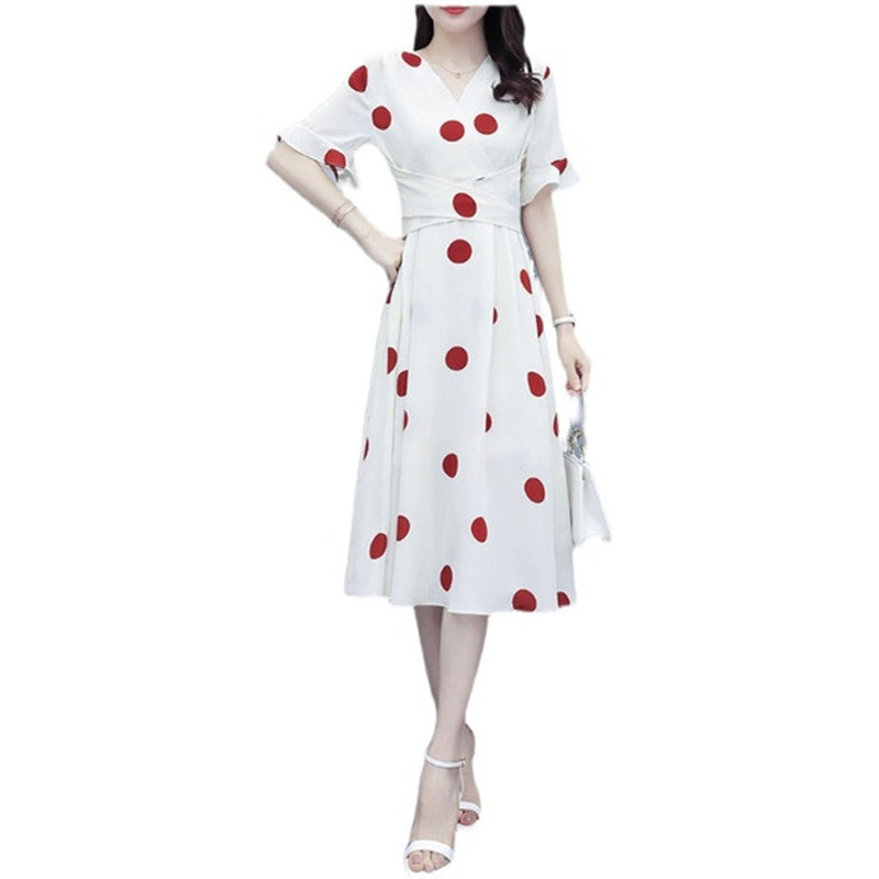 Korean Plus Size Polka Dot Dress