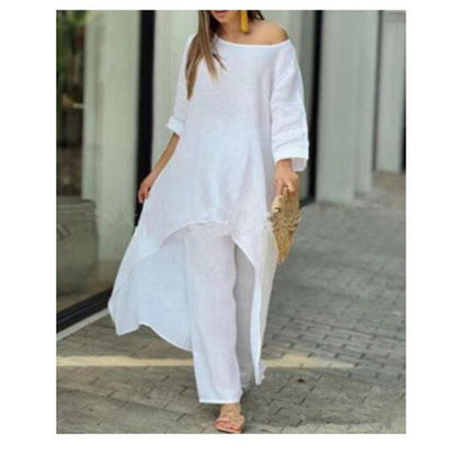 Chic Cotton-Linen Two-Piece Set