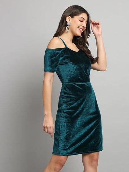 Enchanted Green Velvet Dress