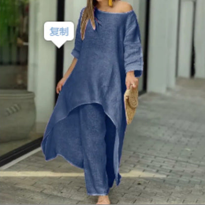 Chic Cotton-Linen Two-Piece Set