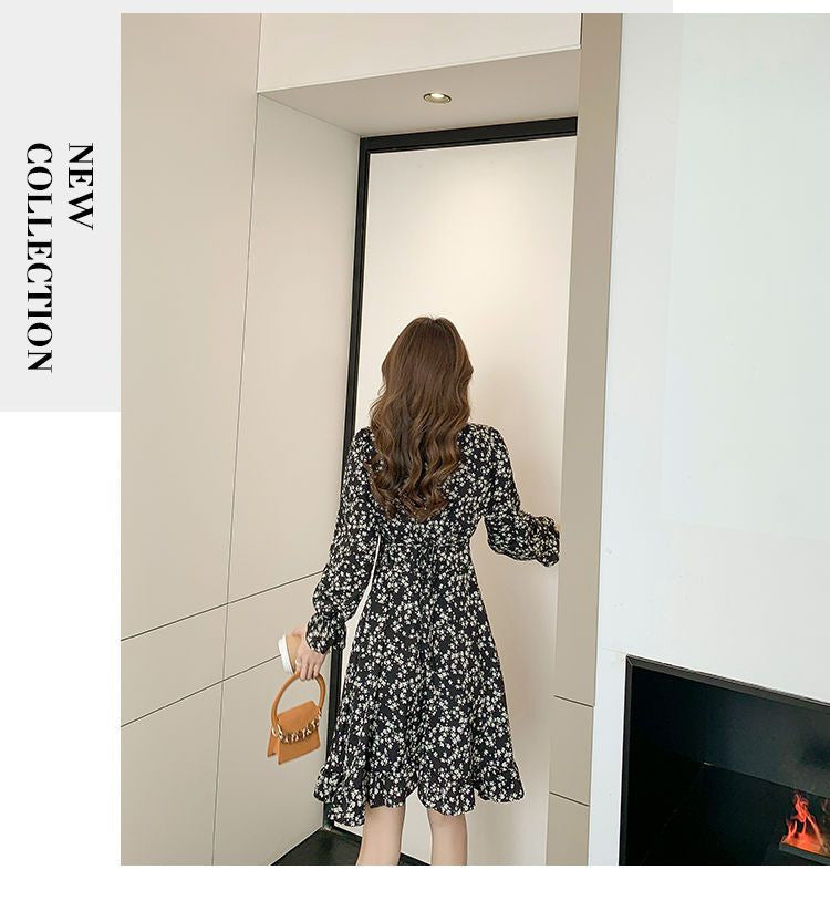 Chiffon V-Neck Midi Dress