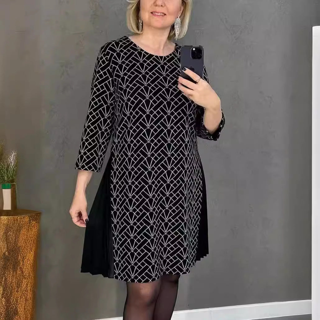 Striped Midi A-Line Dress