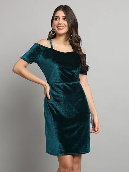 Enchanted Green Velvet Dress