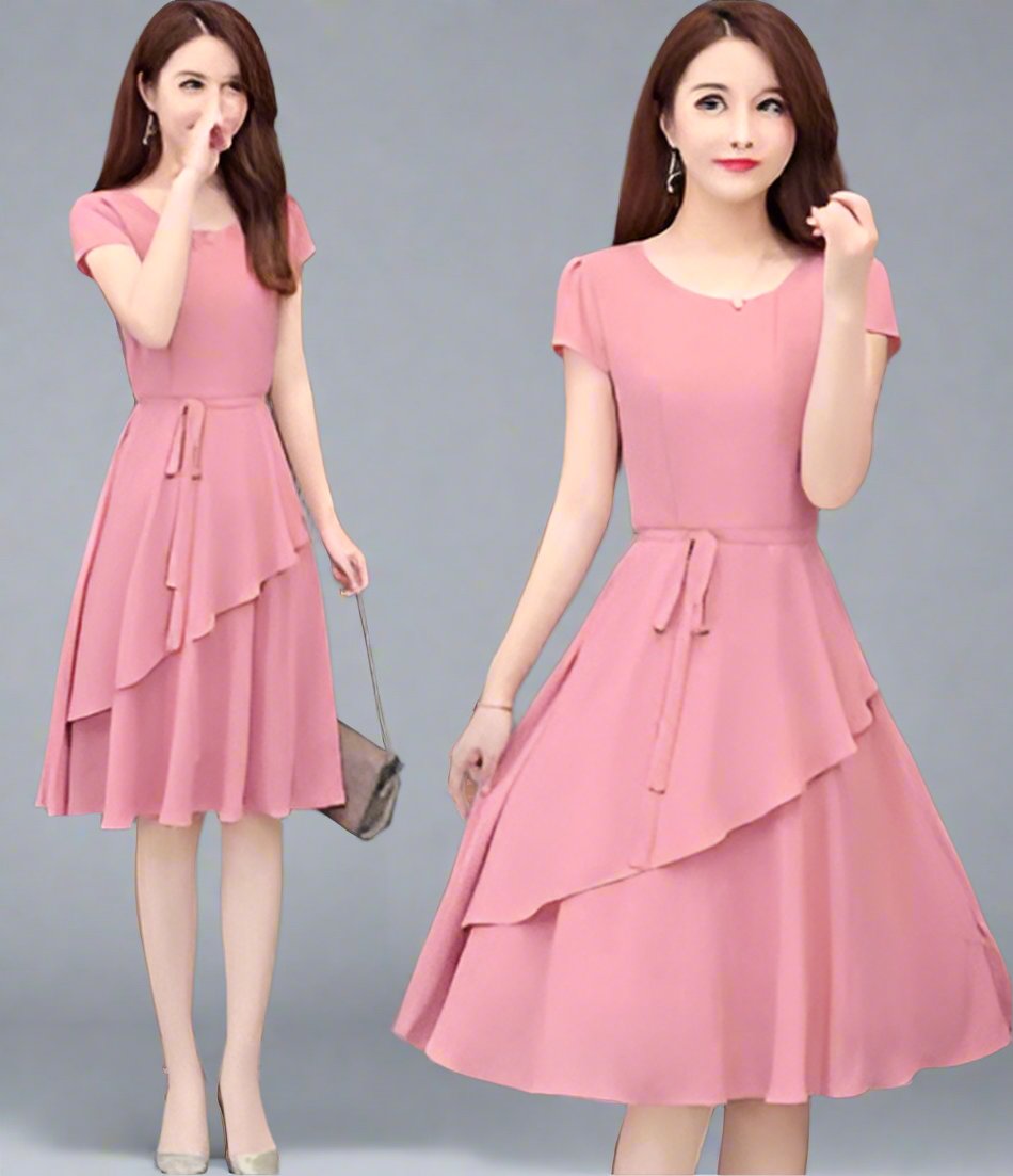 High Waist Pleated Midi Skirt