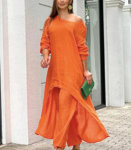 Off-Shoulder Elegant Suit Set