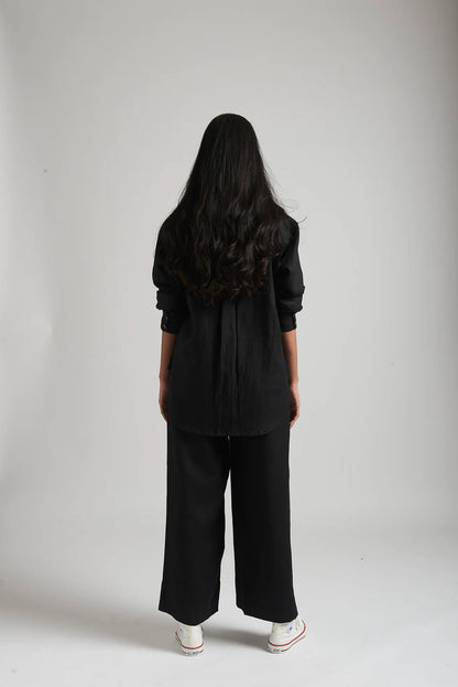 Black Linen Comfort Set
