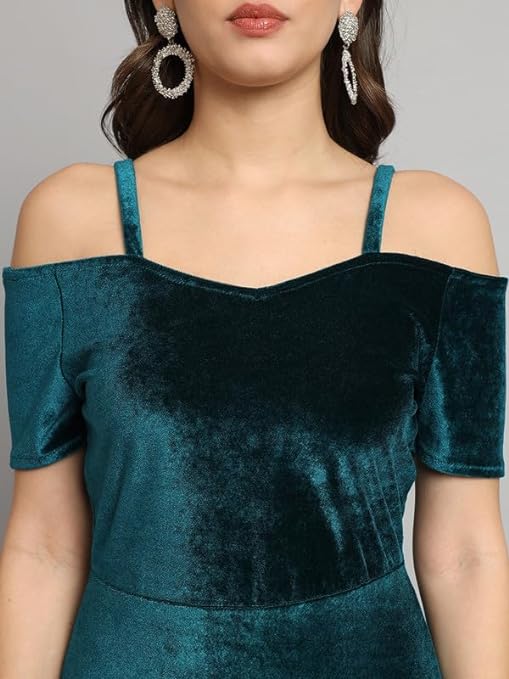 Enchanted Green Velvet Dress