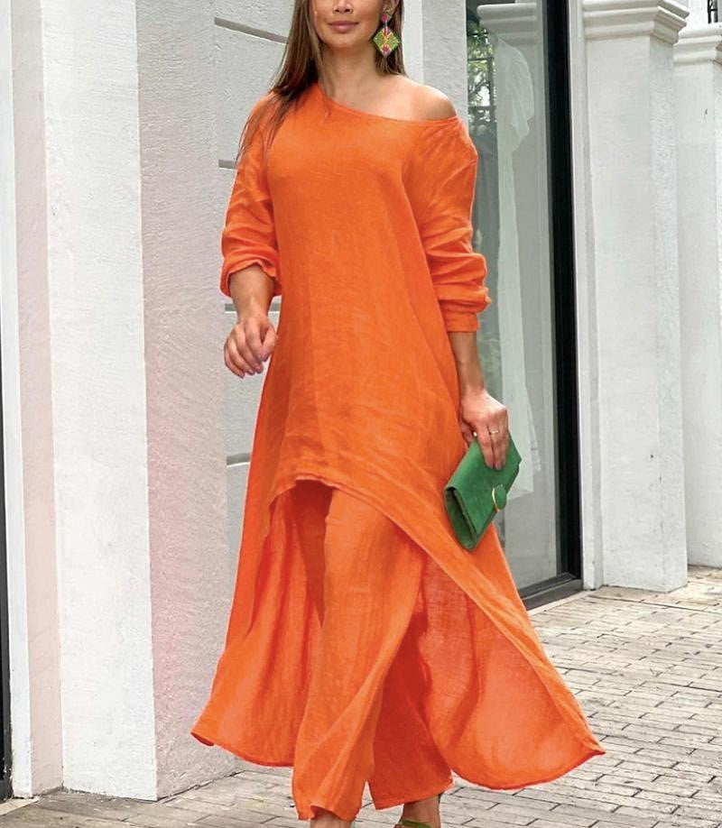 Off-Shoulder Elegant Suit Set