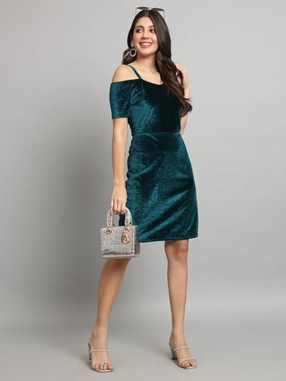Enchanted Green Velvet Dress