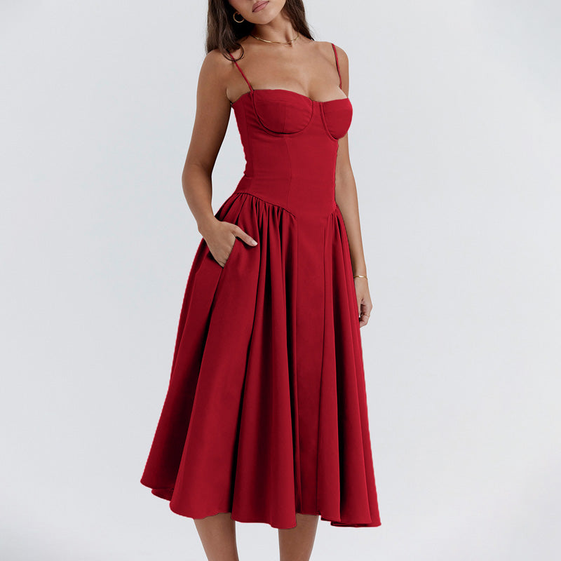 Elegant Pleated Midi Dresses
