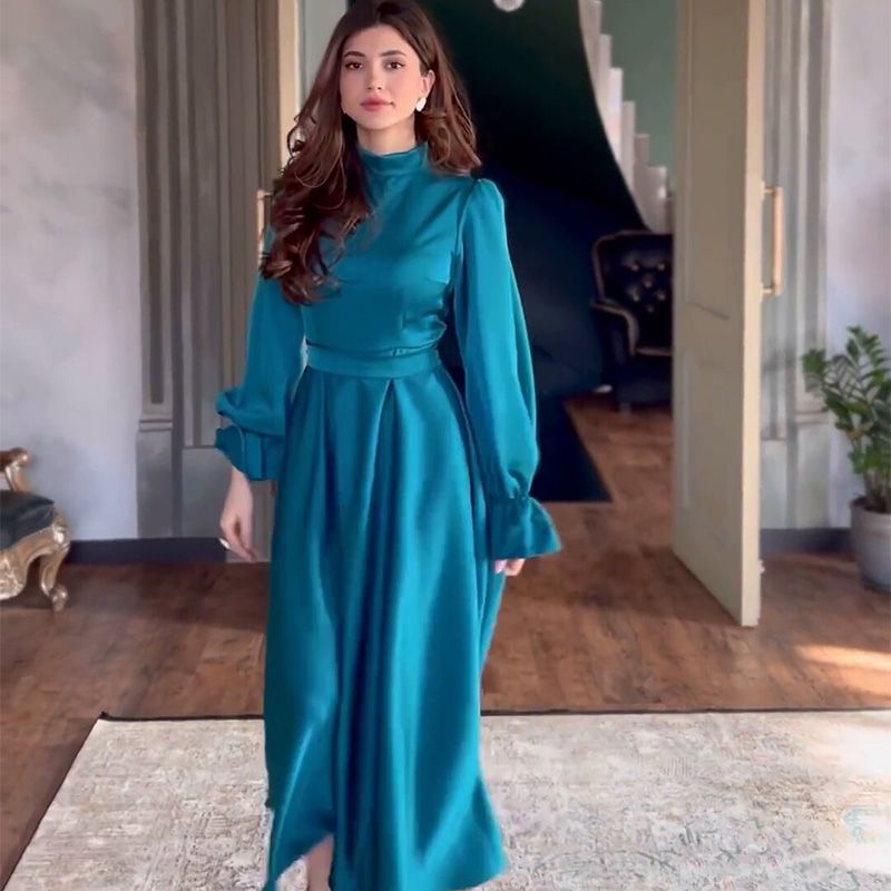 Elegant Ruffled Hepburn Dress