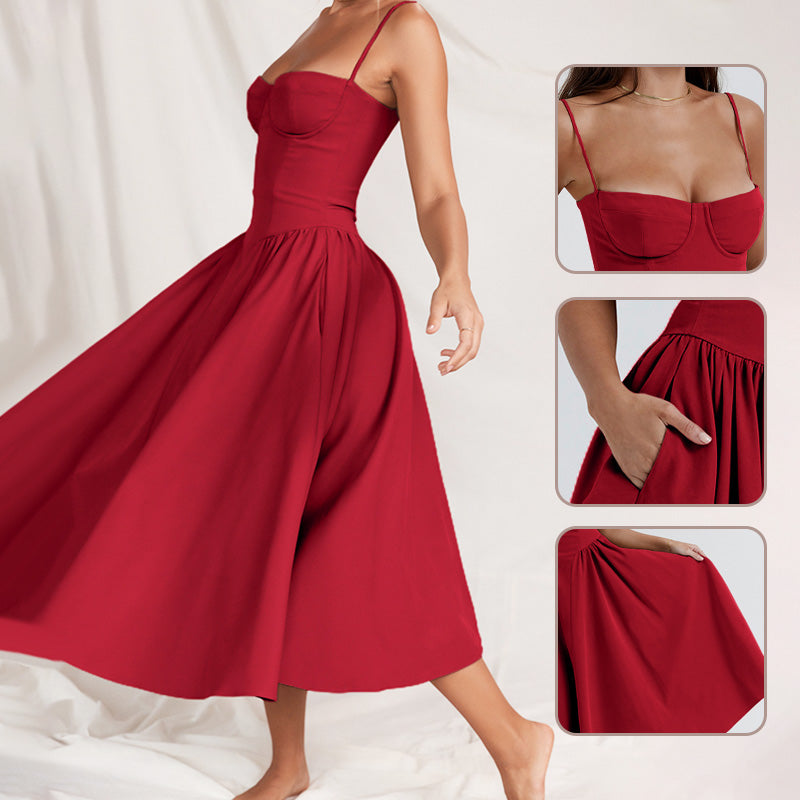 Elegant Pleated Midi Dresses