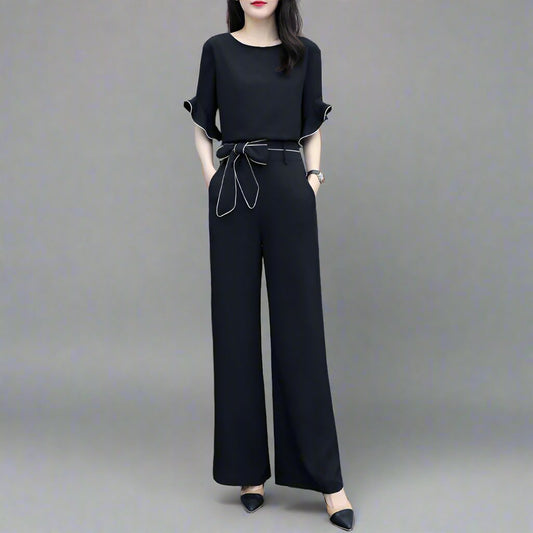 Chic Summer Wideleg Pant Suit