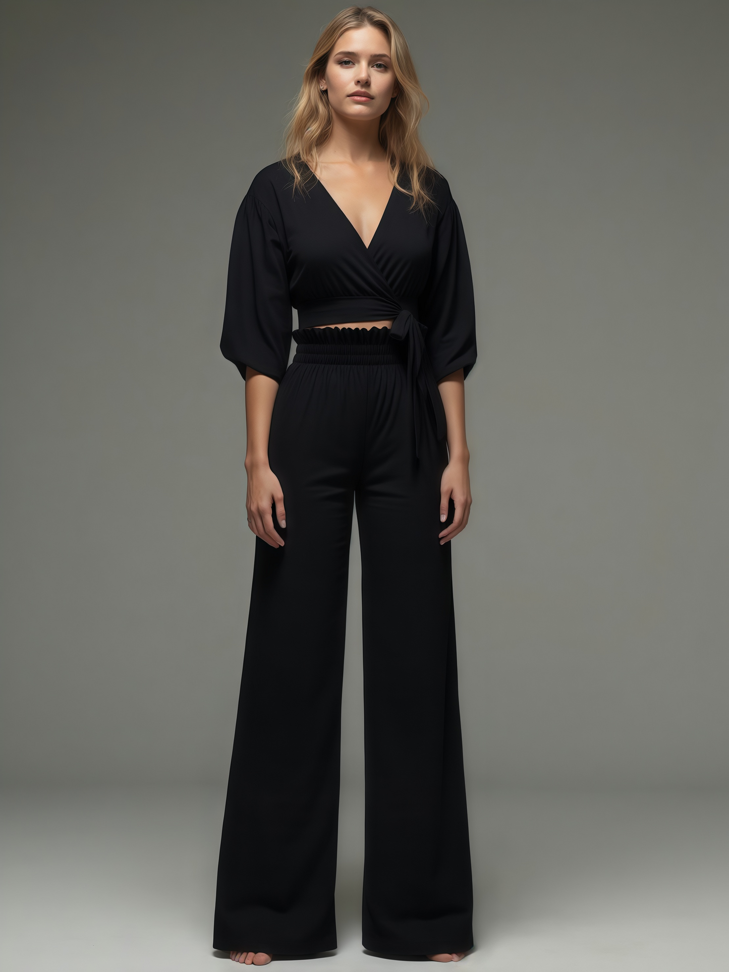 Elegant Black Cotton Coord Set