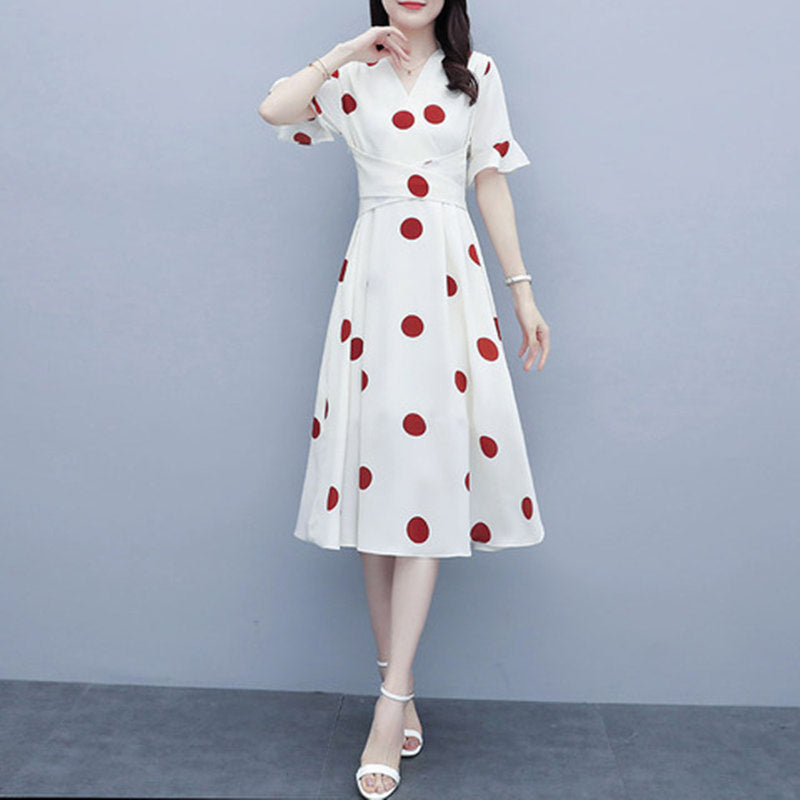 Korean Plus Size Polka Dot Dress