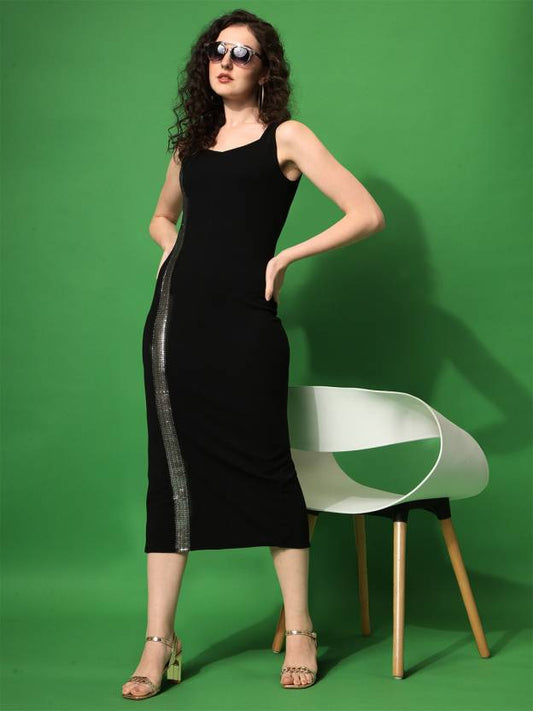 Elegant Black Midi Dress
