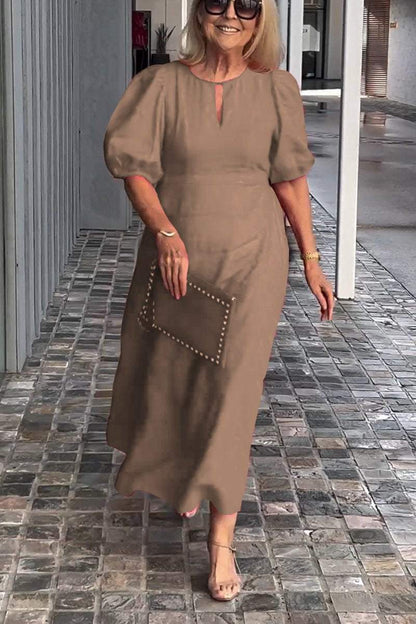 Eco Cotton Linen Midi Dress