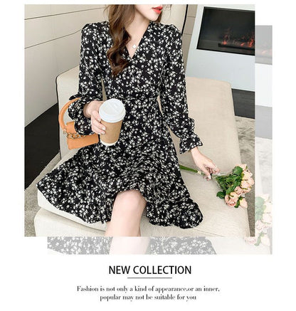 Chiffon V-Neck Midi Dress