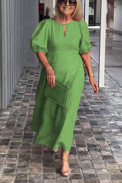 Eco Cotton Linen Midi Dress